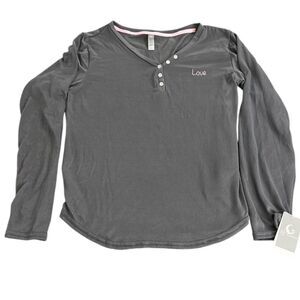 Pj Couture Gray Long Sleeve Pajama Top